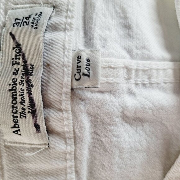 Abercrombie & Fitch Curve Love Ankle Straight Ultra High-Rise Jean Size 37 White - Picture 2 of 10